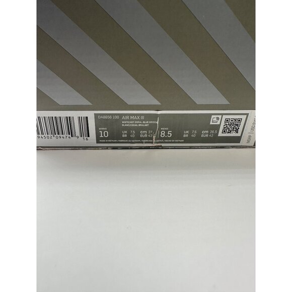 Nike Air Max 90 III Womens Gym Shoes White Red Blue Coral DA8856-100 NEW Size 10 - Picture 12 of 12